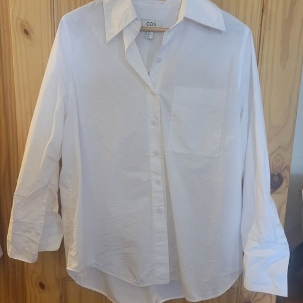 COS Women's White Button Up Shirt, Size 10